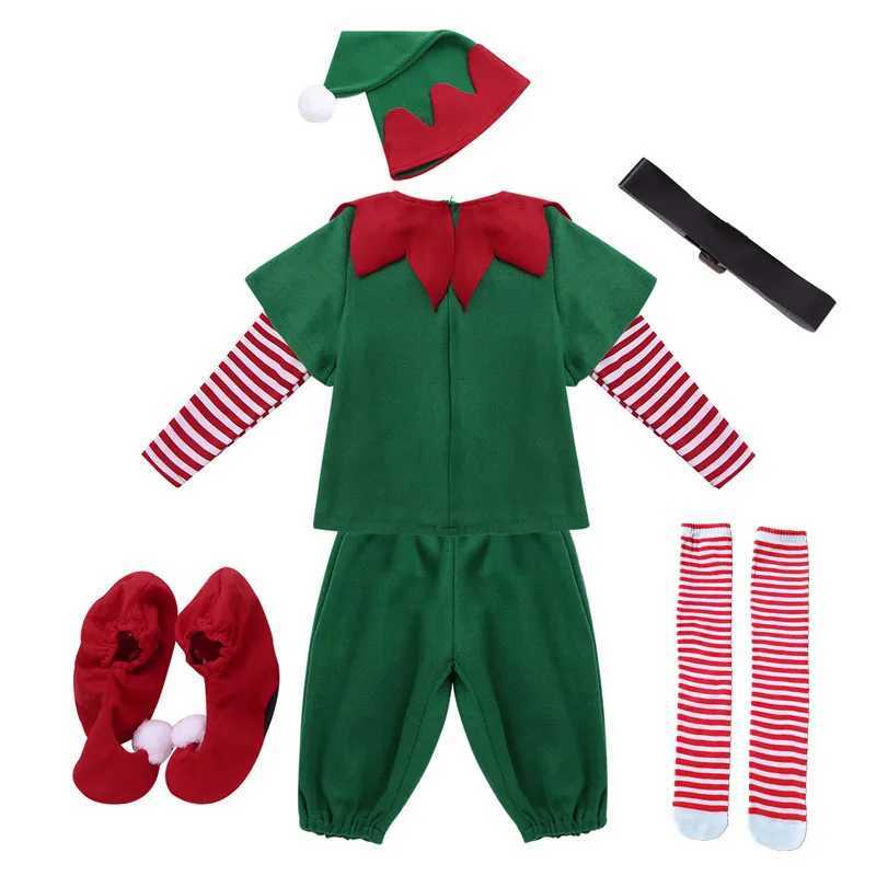 2024 Green Elf Girls Christmas Costume Festival Girls Santa Claus New Year Childrens Clothing Fancy Dress Christmas Party Dress W241213