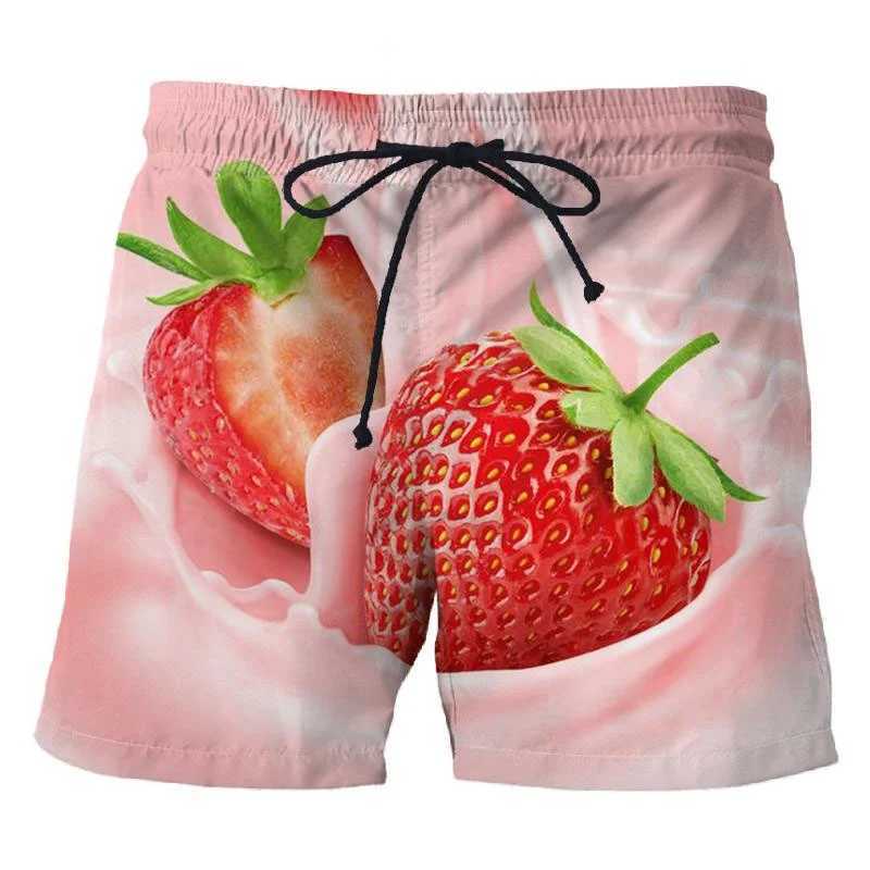 3D printed beverage mens beer shorts fruit milk graphics cool sports swimming dry surfboard shorts summer beach shortsW240713