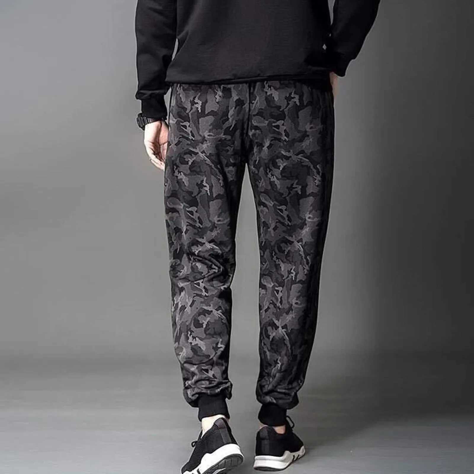 Cotton-Padded Trousers Winter Sports Velvet Camouflage Trousers Thick Loose Bound Sports Trousers Soft Sports Pants Jogging PantX241008