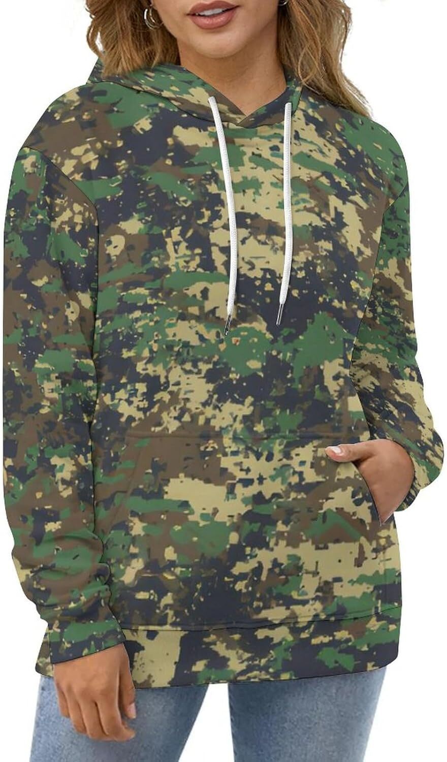 Hoodie for Mens Womens Mens Classic Camo Hoodies Outdoor Casual Camouflage Hooded Sweatshirt Graphic Pullover Long Sleeve cool