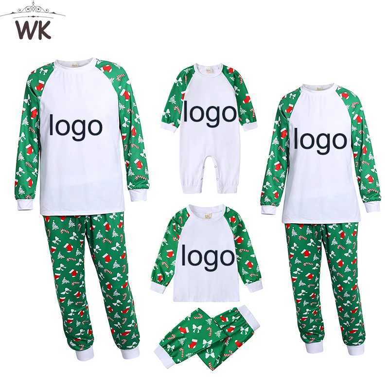 2024 New Father Mother Childrens Pajamas Christmas Pajamas DIY Clothing Add Your Own Personalized Family Matching Clothing Customization W241008