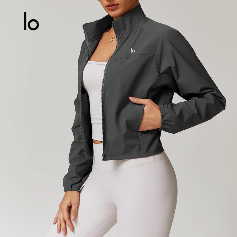 Women's Jackets Long Sleeve Pocket Sports Jacket Women Zip Fiess Yoga Shirt Gym Top Activewear Running Coats Workout Clothes Woman