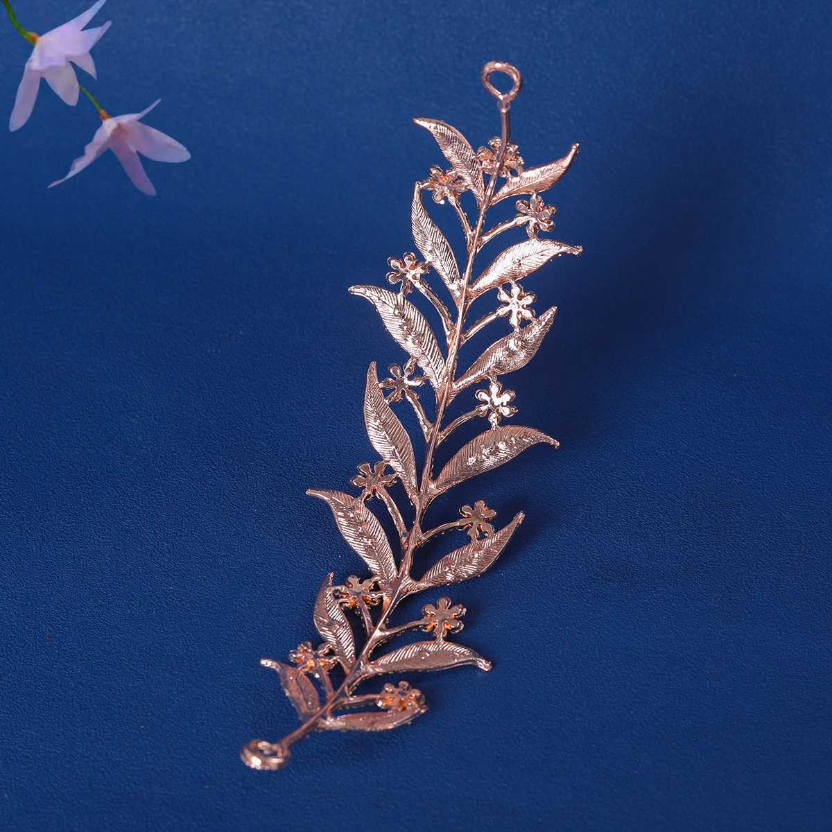 Fashion Rose Gold Silver Flower Crystal Water Diamond Tiaras Crown Female Queen Princess Diadem Wedding Hair Accessories W241007