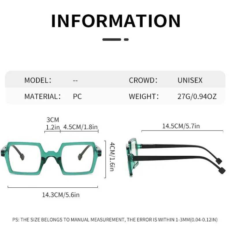 Anti-blue Light Women Mens Reading Glasses Trendy Oversized Frame Computer Far Sight Eyeglasses Finished Prescription EyewearX241008
