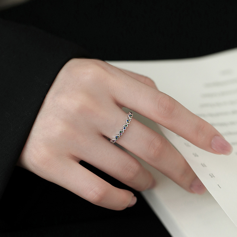 Love female index finger light luxury tail niche design, simple circle opening ring, 2024 model