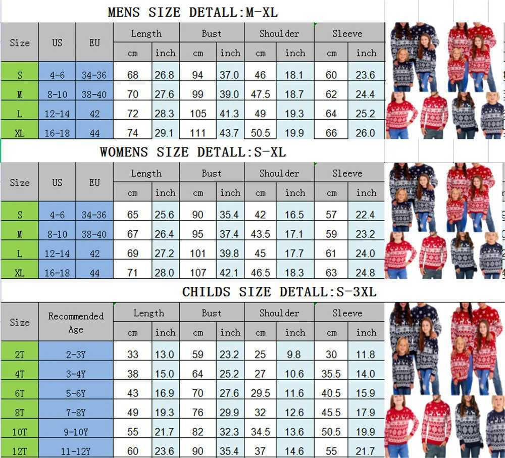 Christmas Pajamas Family Mom and Daughter Match Clothes Cotton Sweater Merry Christmas Printing Match Family Christmas Set W241008