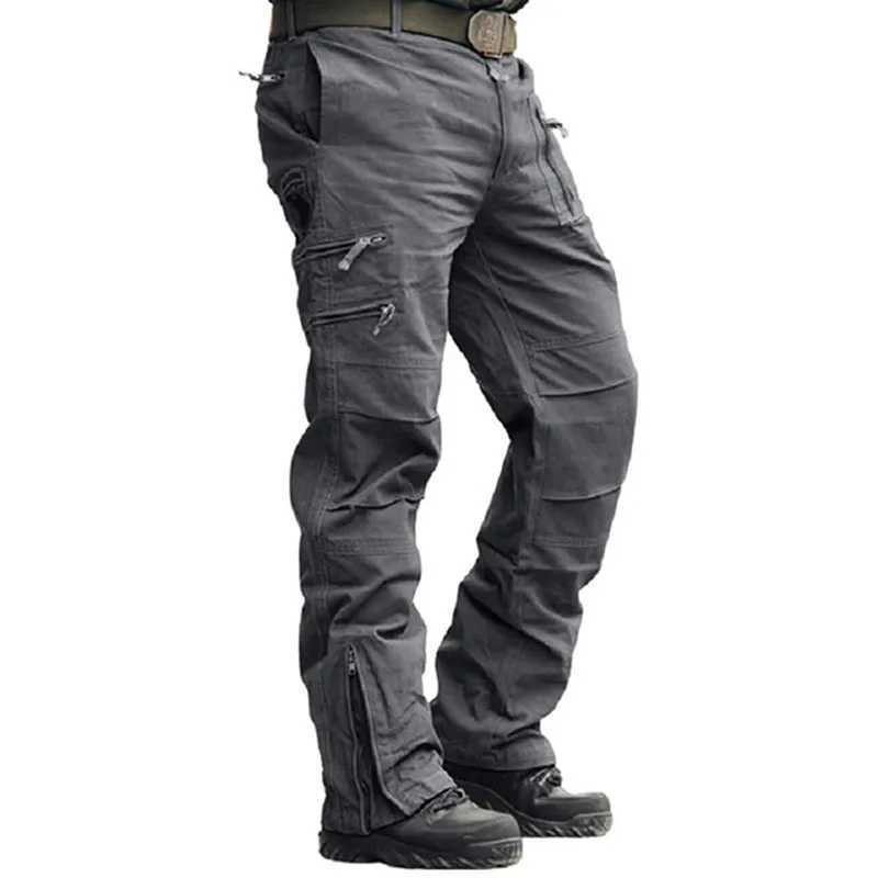2024 mens cargo pants cotton outdoor tactical pants mens retro camouflage Grn work multi pocket cotton camouflage black Trouser CL241008