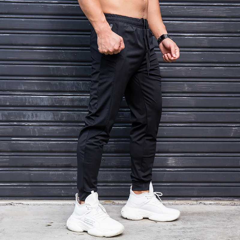 Elasticity Men Running Pants Casual Sweatpants With Zipper Pockets Training Jogging Fitness Trousers Gym Workout Sport PantsX241008