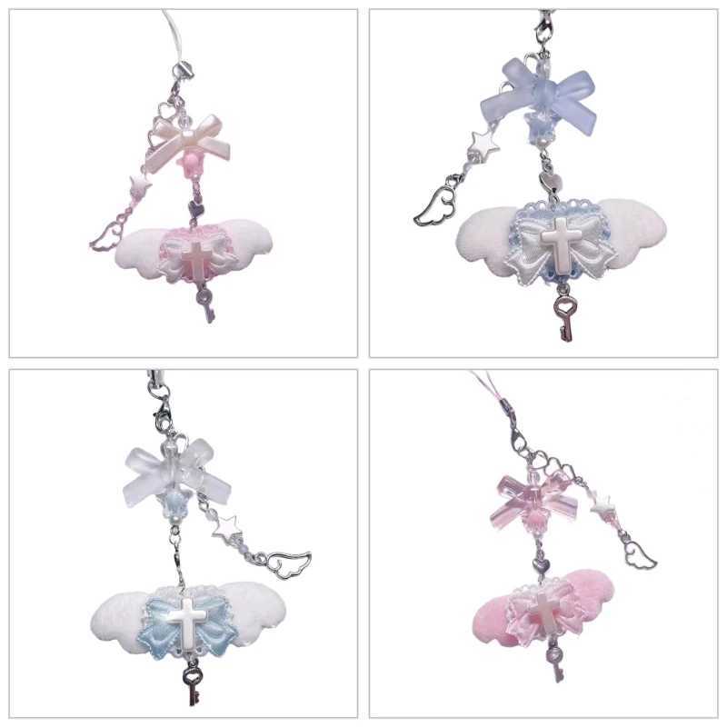 Fashion Butterfly Phone Pendant Bowknot Keychain Phone Charm for Women Stylish Phone Decoration for Bag Purse BackpackX241008
