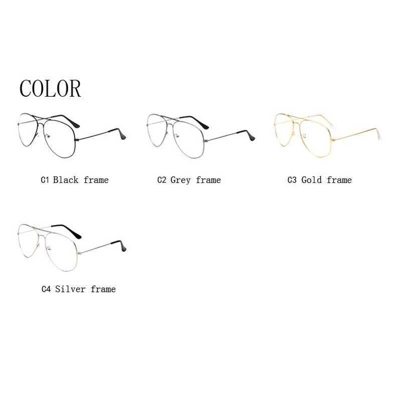 Retro Pilot Style Metal Frame Glasses Women Brand Designer Classic Gold Transparent Clear Lens Optical Men Vintage EyewearX241008