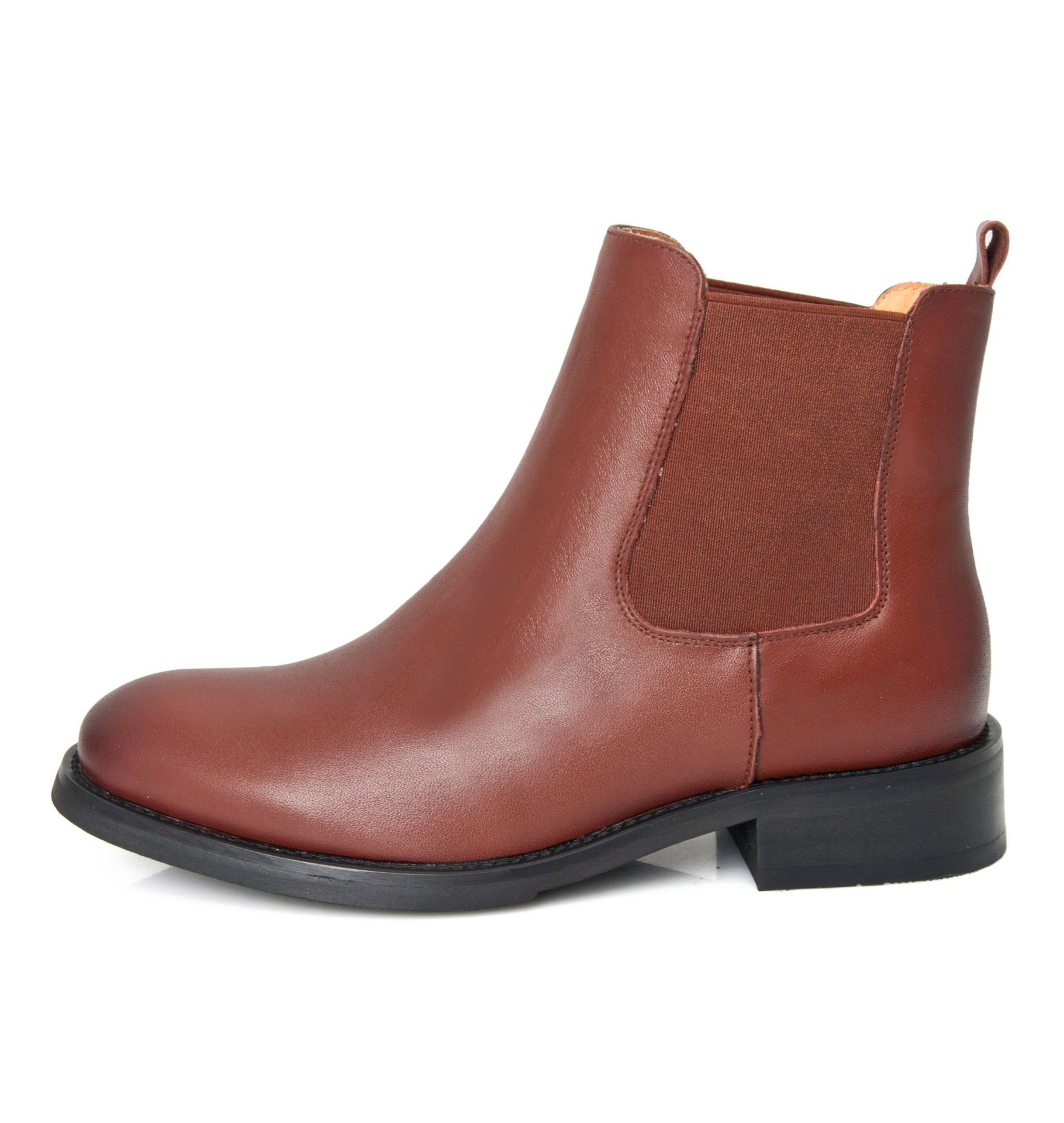 Genuine leather Martin boots female British style autumn and winter padded bare boots retro carved flat bottom Chelsea boots