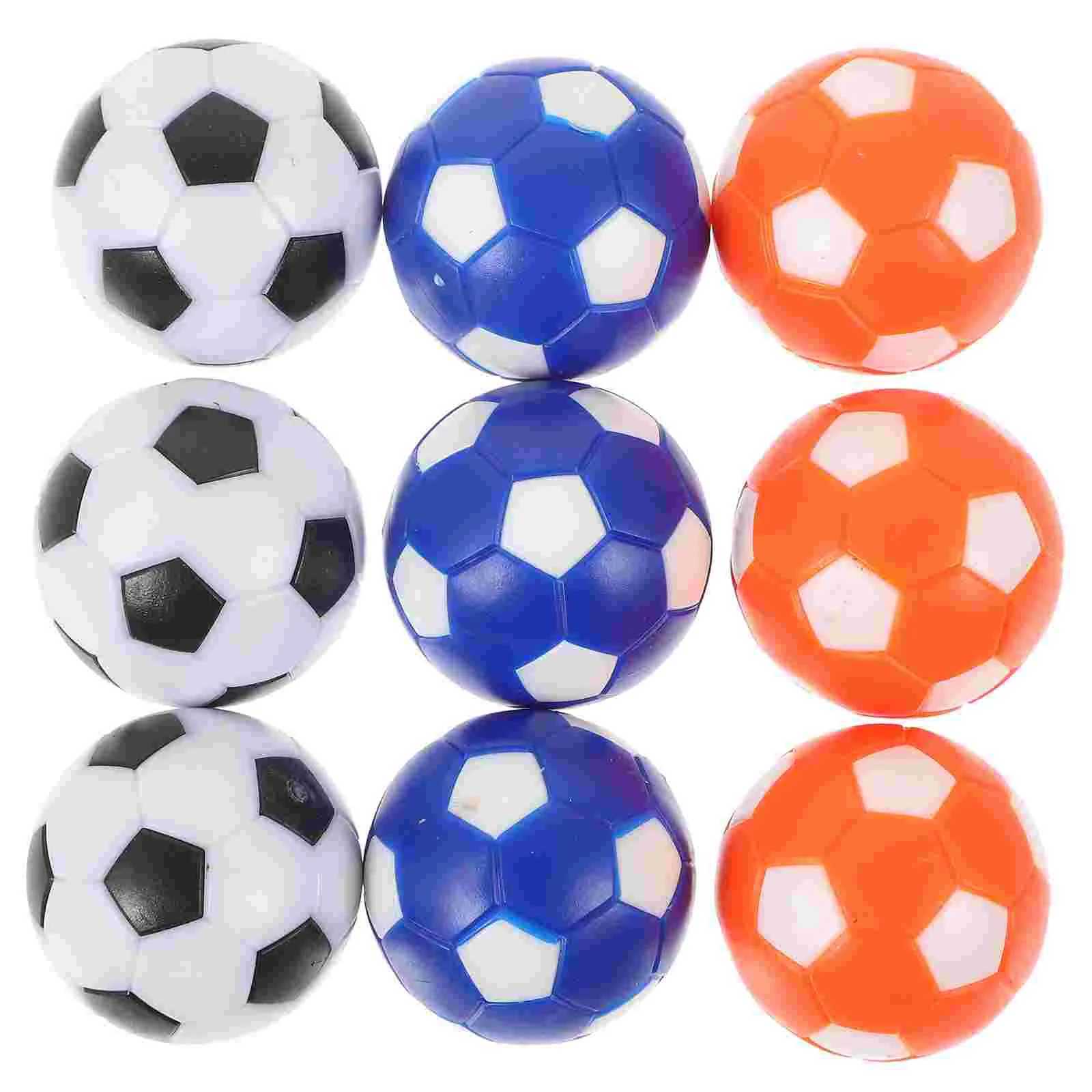 9 pieces of childrens mini label soccer machine Accordies 28mm color model Foosball game supplies Adult desktop soccer ballW241008