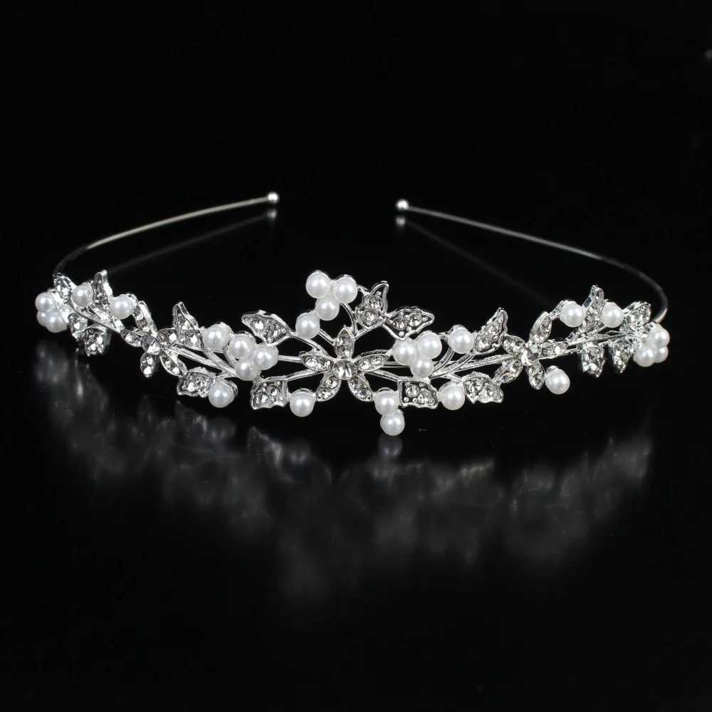 Bridal Pearl Crown Headband Diamond Hair Accessories Alloy Rhinestone Princess Wedding Headband Bridal Headband W241007