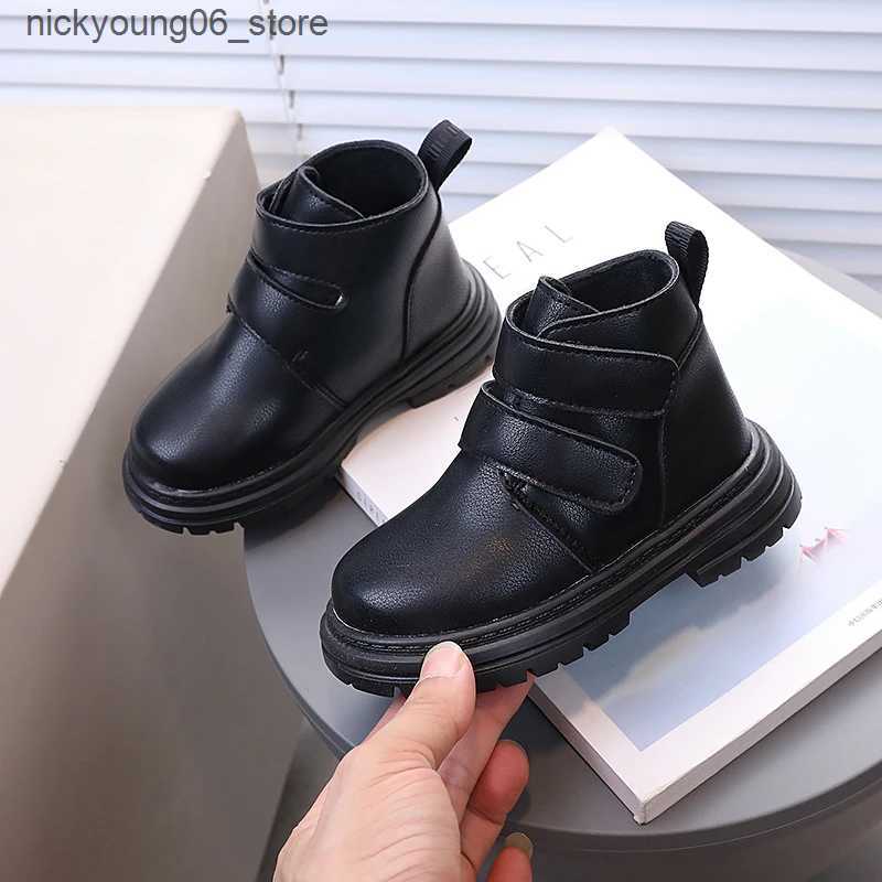 Boots Autumn Winter Boys Girls Boots British Style Children Leather Boots Outdoor Non-slip Soft Bottom Kids Casual Shoes Size 21-30 L240910