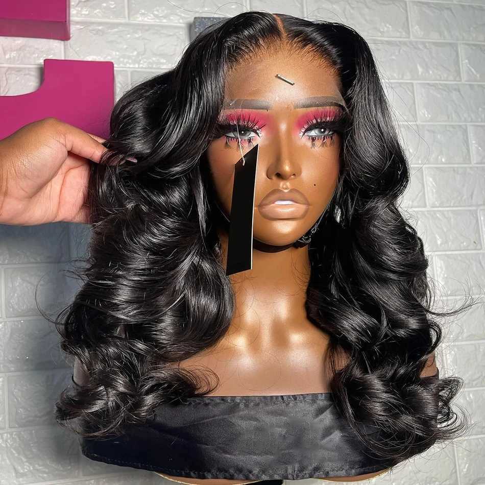 Brazilian Short Bob Body Wave 13x4 HD Transparent Lace Front Human Hair Wigs Loose Wave 250 Density Lace Frontal Closure WigXJ241008