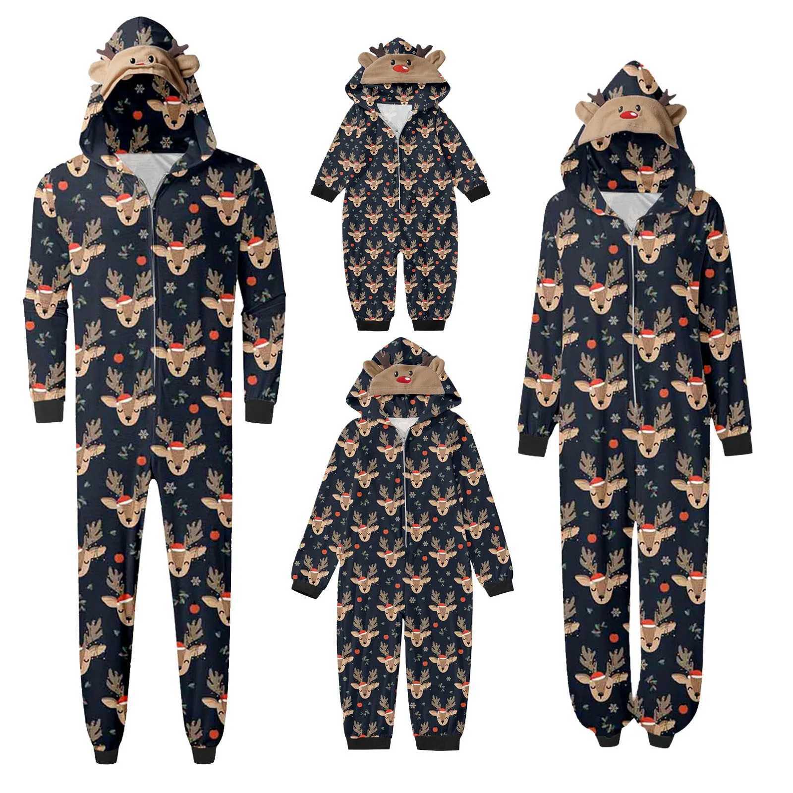 Family Cute Deer Ear Hoodie Mother Father Child Matching Clothing Hoodie Family Appearance W241008