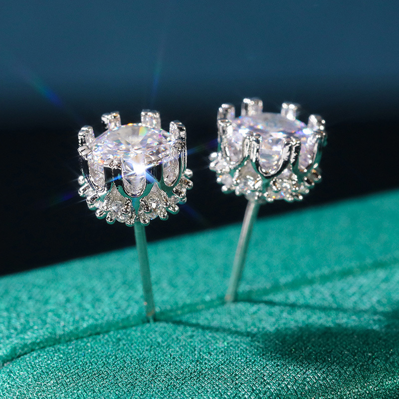 Top-Selg Stud Earrings: Simple Elegant Sterg Sier, 5A Cubic Zirconia, Perfect for Weddings & Parties