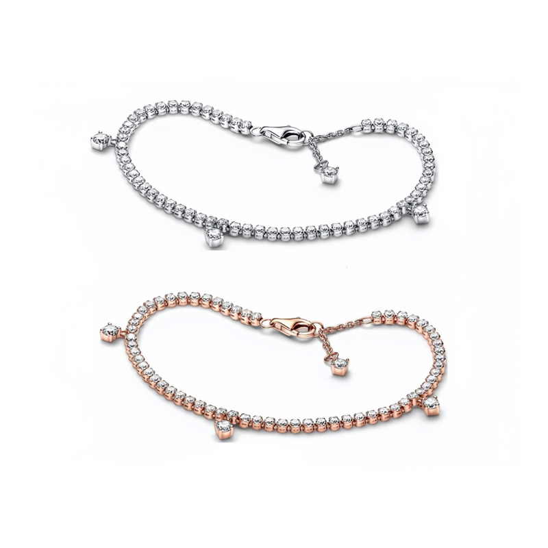 Designer Full CZ Diamond Tennis Bracelets Women Authentic PAN Jewelry s925 Sterling Silver Birthday Christmas Gifts BR104