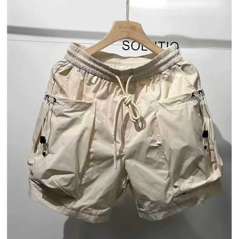 Mens shorts loose fitting Harajuku streetwear multi pocket fashionable outerwear shorts for quick drying outdoor leisure and fitness high-quality shor