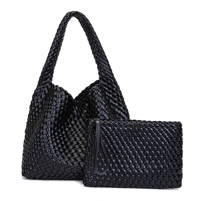 Neoprene Woven Bag Large Capacity Portable Handbag For Women Designer Cowhide Weave Style Beach Hand Casual Knitted Tote Bags