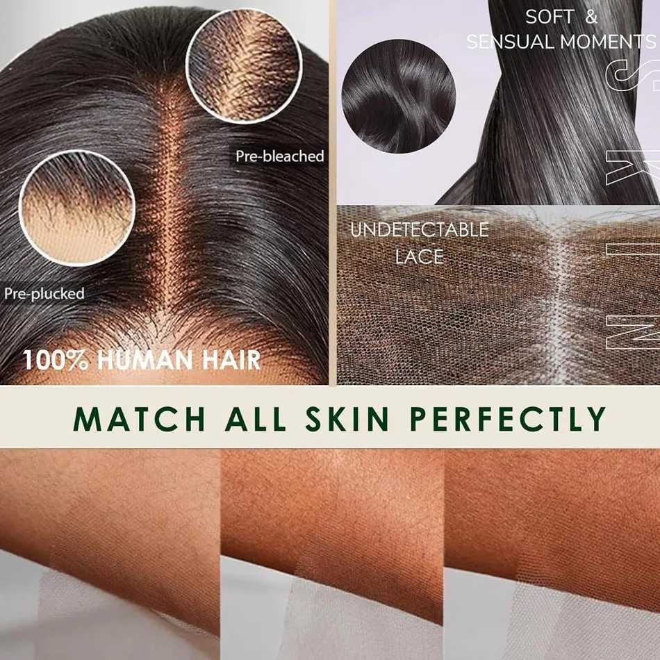 250 Density Bob 13x6 HD Transparent Body Wave Lace Frontal Human Hair Wig 13x4 Lace Front Wig PrePlucked For Black WomenXJ241008