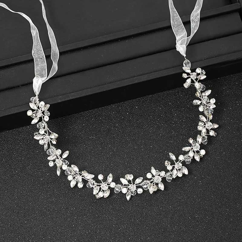 Female Bride Silver Headband Handmade Crystal Water Drill Bit with Tiaras Hair Wedding Hair Accessories Queen Headband Gift W241007