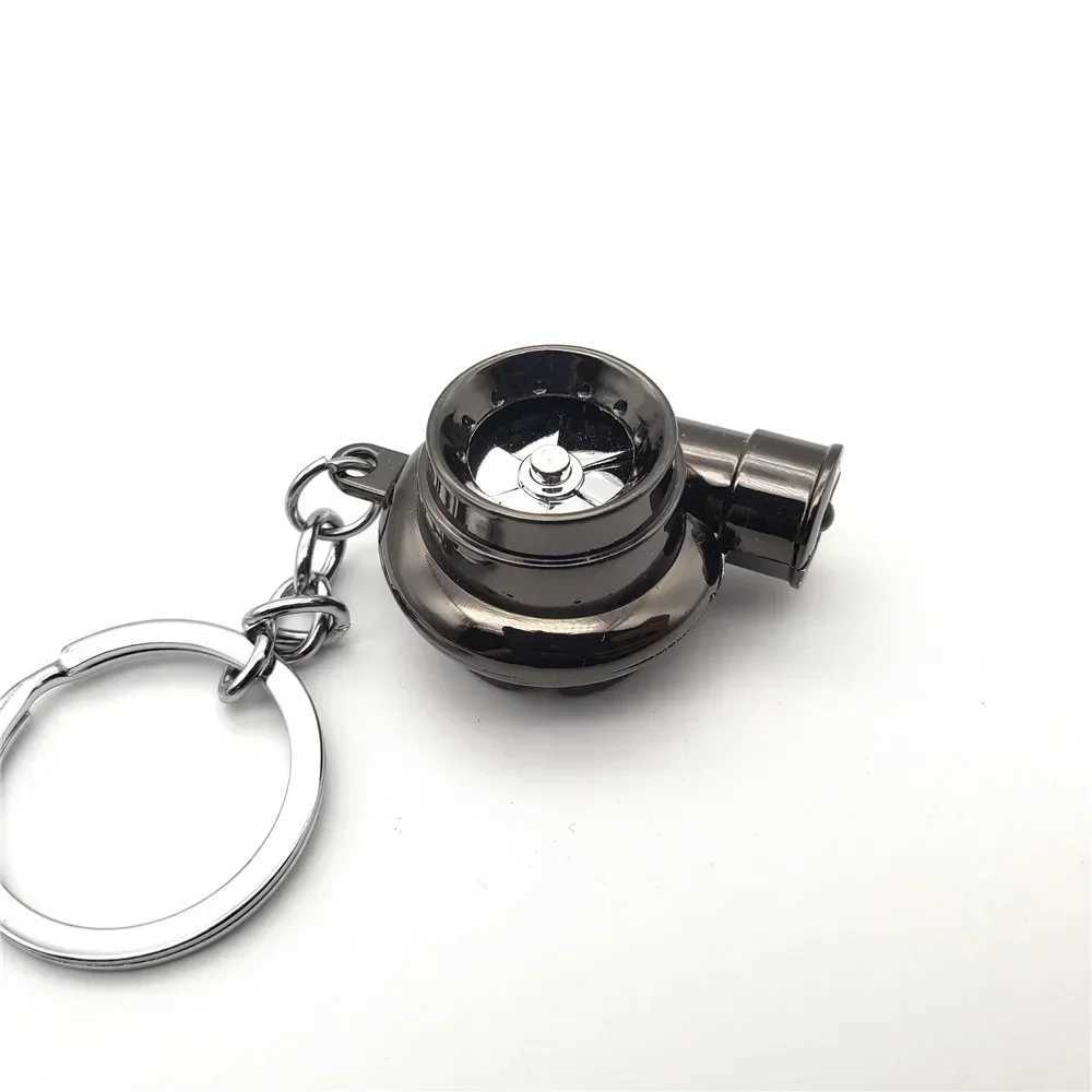 Car Turbo Spinner Keychain with Real Sound and Light Mini Turbocharger Key Chain for Car Keys Accessories Moto Turbine KeyringX241008