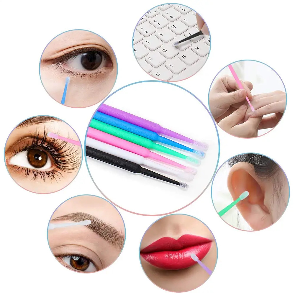 200 disposable brushes set eye black stick lip brush micro brush mascara extension mascara makeup tool 241008
