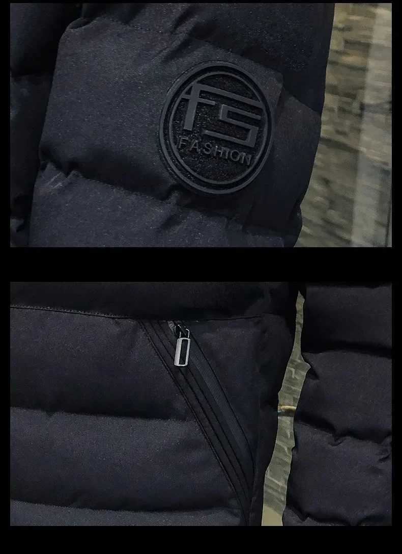 Winter Cotton Coat Solid Color Cotton Jacket Casual Mens Stand-up Collar Pocket Warm Down Jacket Ant Wrinkle FabricXJ241008