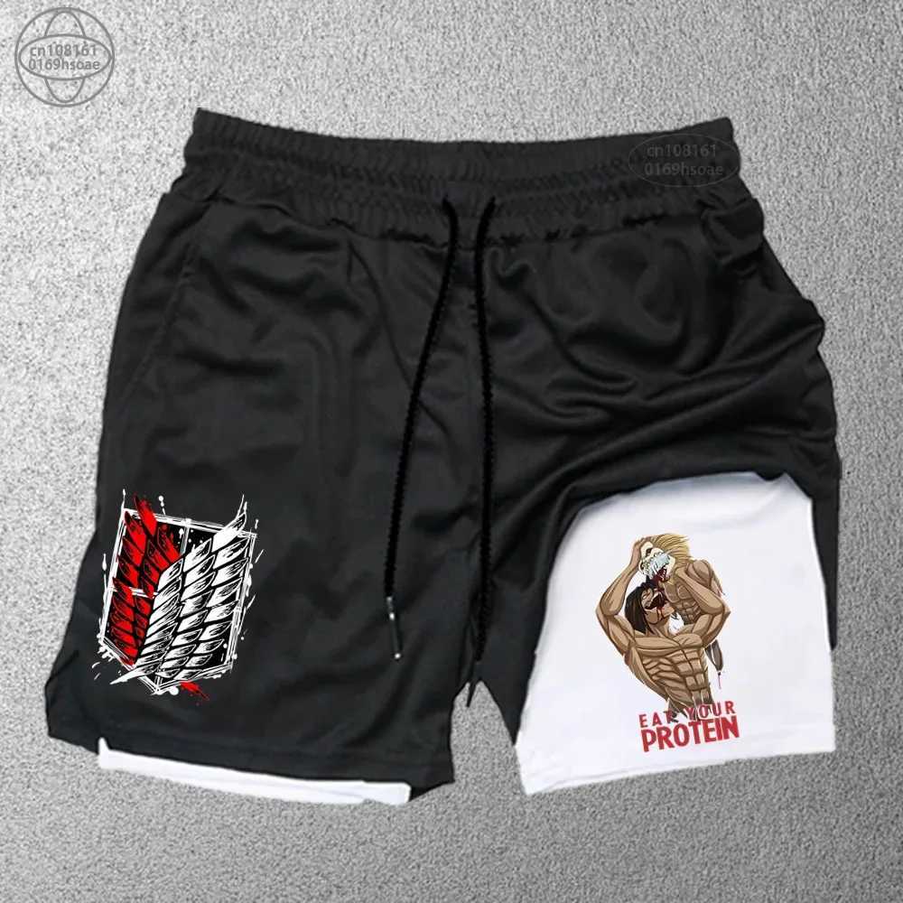 Summer casual outdoor sports shorts gym boxing bodybuilding training breathable double-layer shorts mens daily clothing S-2XLW240713