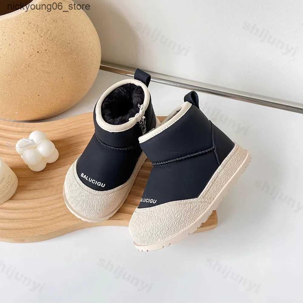 Boots Baby Girls Boys Snow Boots new 2024 Winter Children Shoes Kids Plush Boot Windproof Waterproof Outdoor Infant Cotton-padded Shoe L240910