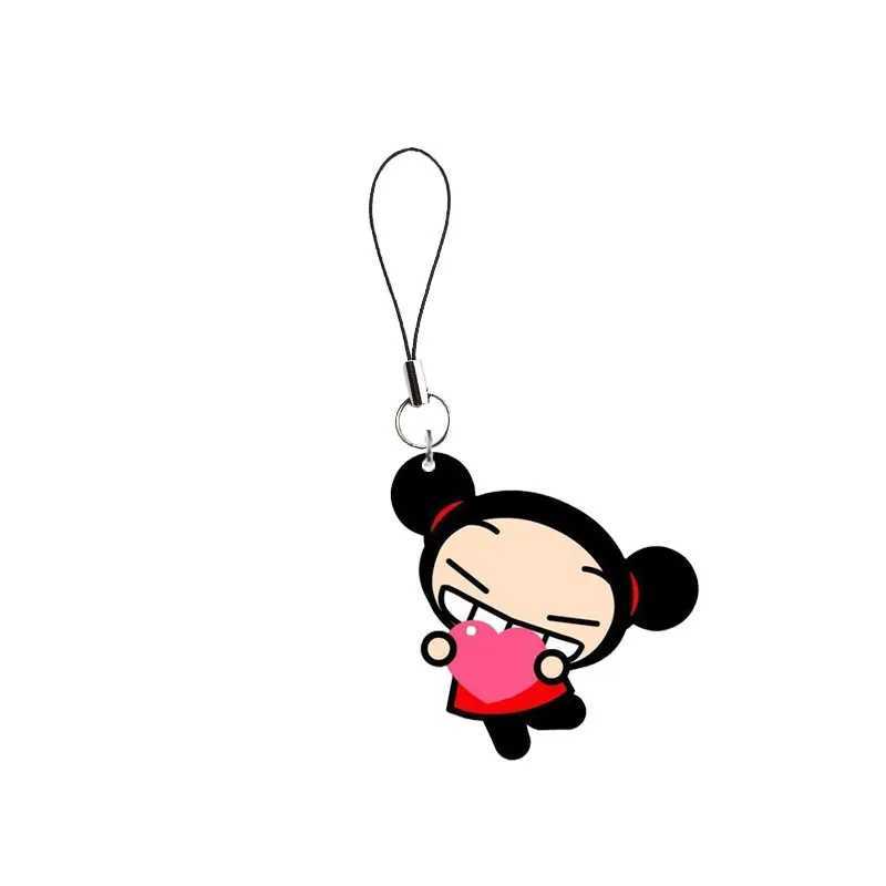 China Doll Pucca Mobile Phone Chain Keychain Gift Pucca Phone Charms Funny Pendant Small Pendant KeyringX241008