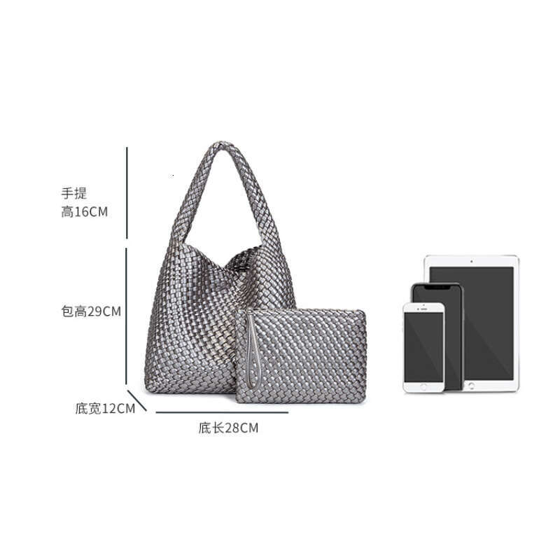 Neoprene Woven Bag Large Capacity Portable Handbag For Women Designer Cowhide Weave Style Beach Hand Casual Knitted Tote Bags