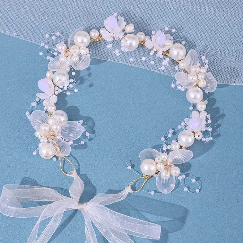 Pearl flower headbands hairbands womens parties Pageant bridal wedding hair accessories jewelry vine headbands gifts W241007