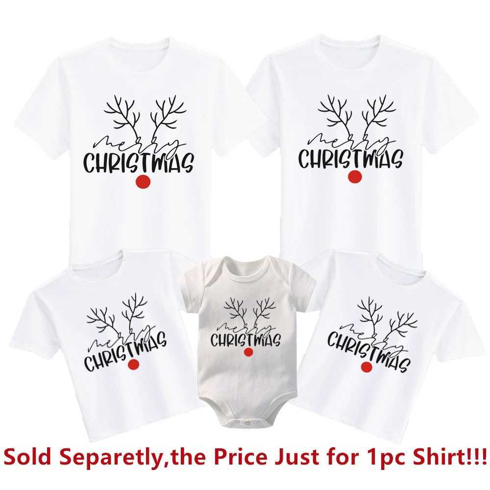 Merry Christmas Family Shirts Family Christmas T-shirts Dad Mom and Me T-shirts Family Matching Christmas Printed Clothing W241008