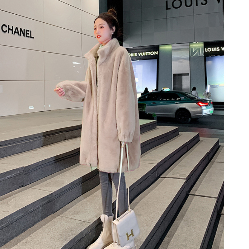 Loose Faux Women Winter Long Plush Teddy Female Lapel Fluffy Jacket Ladies Pink Fur Coat Oversized 2023 New 3Xl