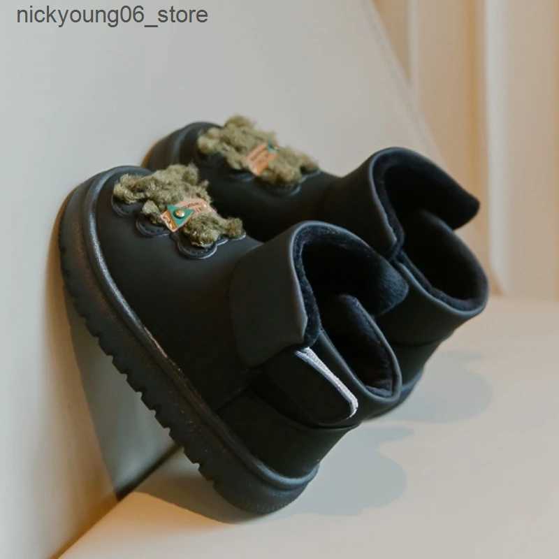 Boots Botas Nia Cute Child Snow Boots Winter Boot Anti Slip Girl Ankle Boots Warm Boy Cotton Shoes Warm Padded Boots Infant Kid Shoe L240910