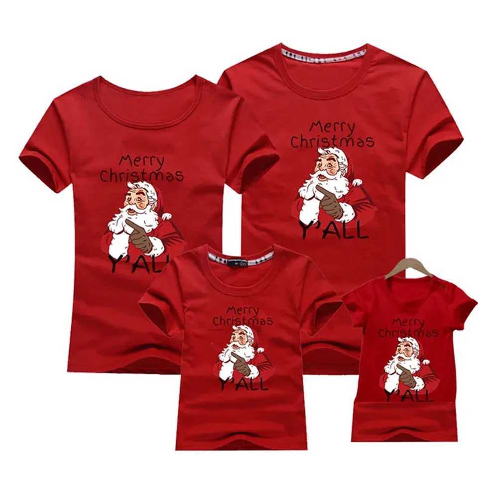 2024 Christmas Family Appearance Mom and Me Clothing Adult Children T-shirt Father Mother Daughter Son Match Family New Year Clothing W241008