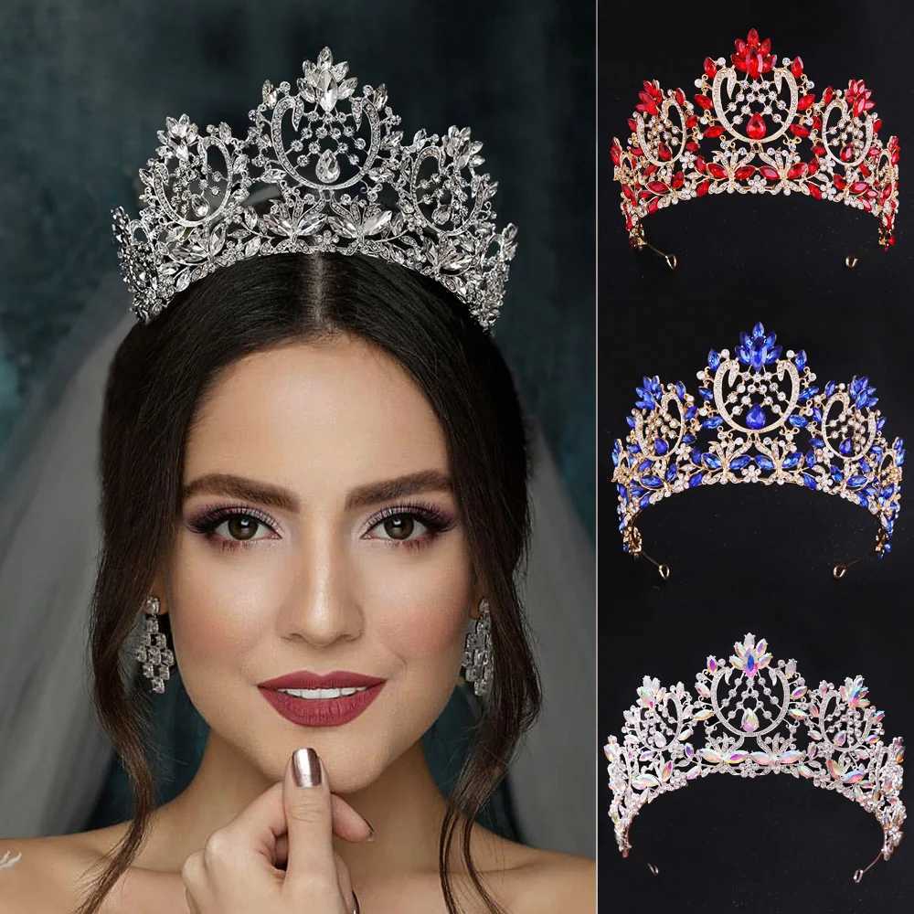Baroque Luxury Crystal Rhinestone Tiaras and Crowns for Women Bride Retro Ball Diadem Bridal Wedding Accessories Jewelry W241007