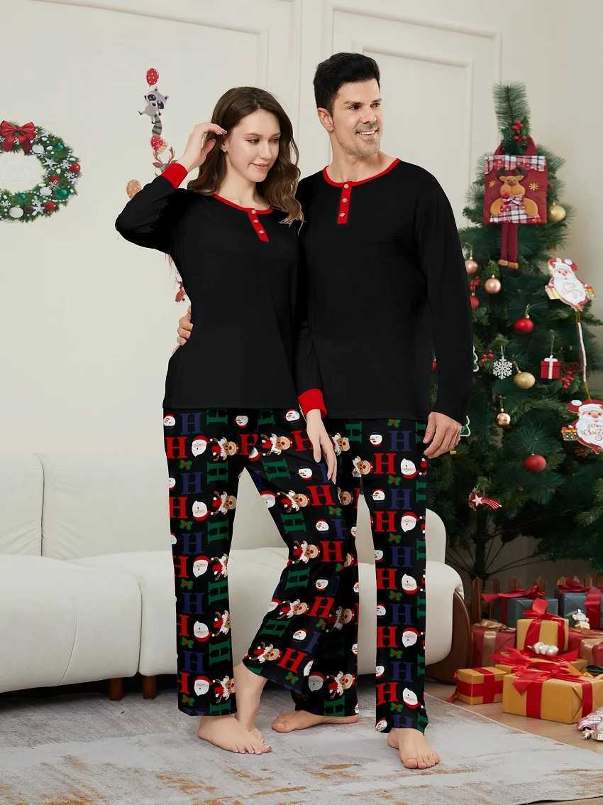 Christmas matching family pajamas Santa Claus cartoon Pjs adult childrens clothing set baby jumpsuit+dog suit W241008
