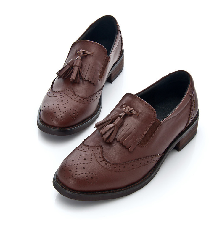 British style Brock tassel carving retro hundred with college style European station footwear professional small leather shoes female