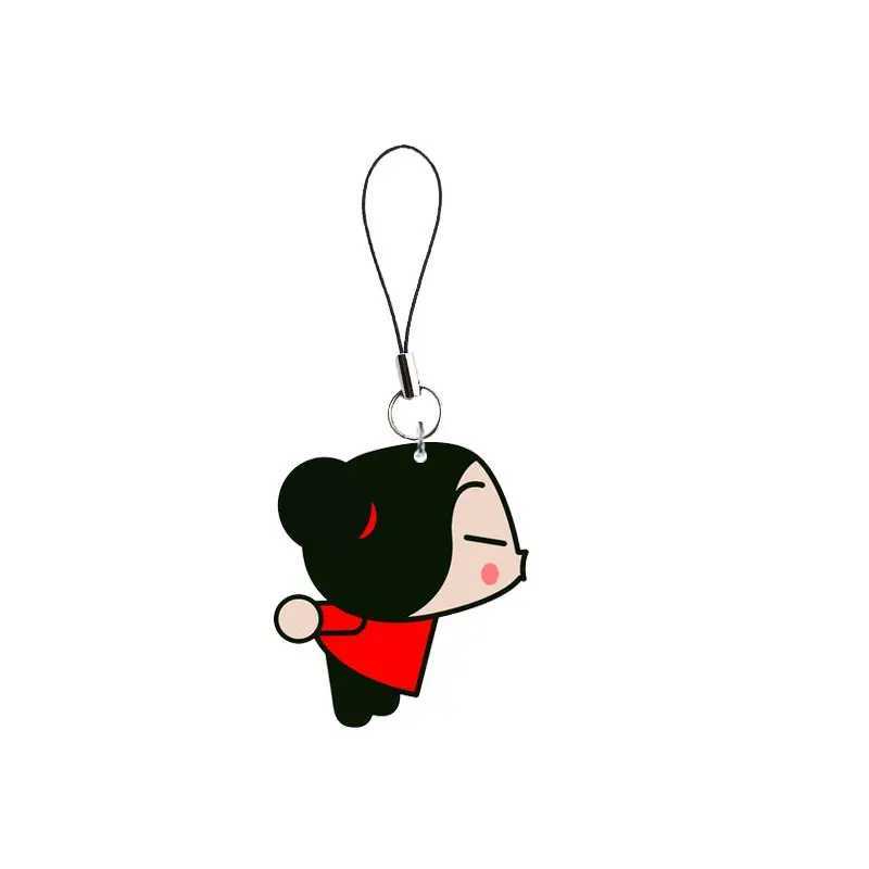 China Doll Pucca Mobile Phone Chain Keychain Gift Pucca Phone Charms Funny Pendant Small Pendant KeyringX241008