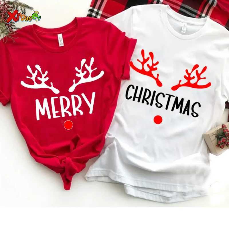 Family Matching Set Christmas Custom Name Couples Shirt Merry Christmas 2023 Childrens Matching Pajamas Family Gift T-shirt W241008