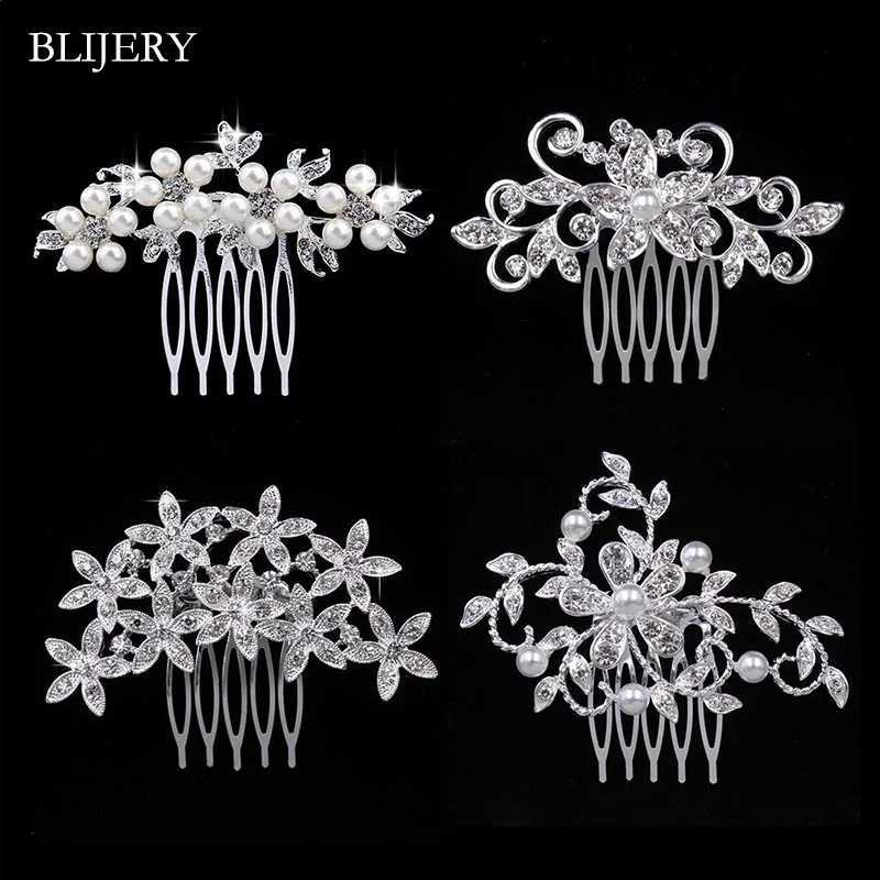 BLIJRY Charm Animal Flower Design Wedding Hair Pearl Crystal Hair Comb Female Bride Wedding Hair Accessories W241007