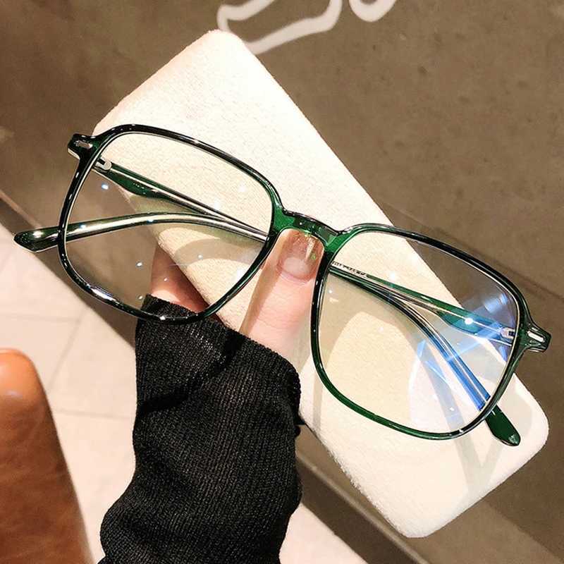 Transparent Computer Glasses Frame Women Men Anti Blue Light square Eyewear Plastic hinge Glasses Optical Spectacle EyeglassX241008