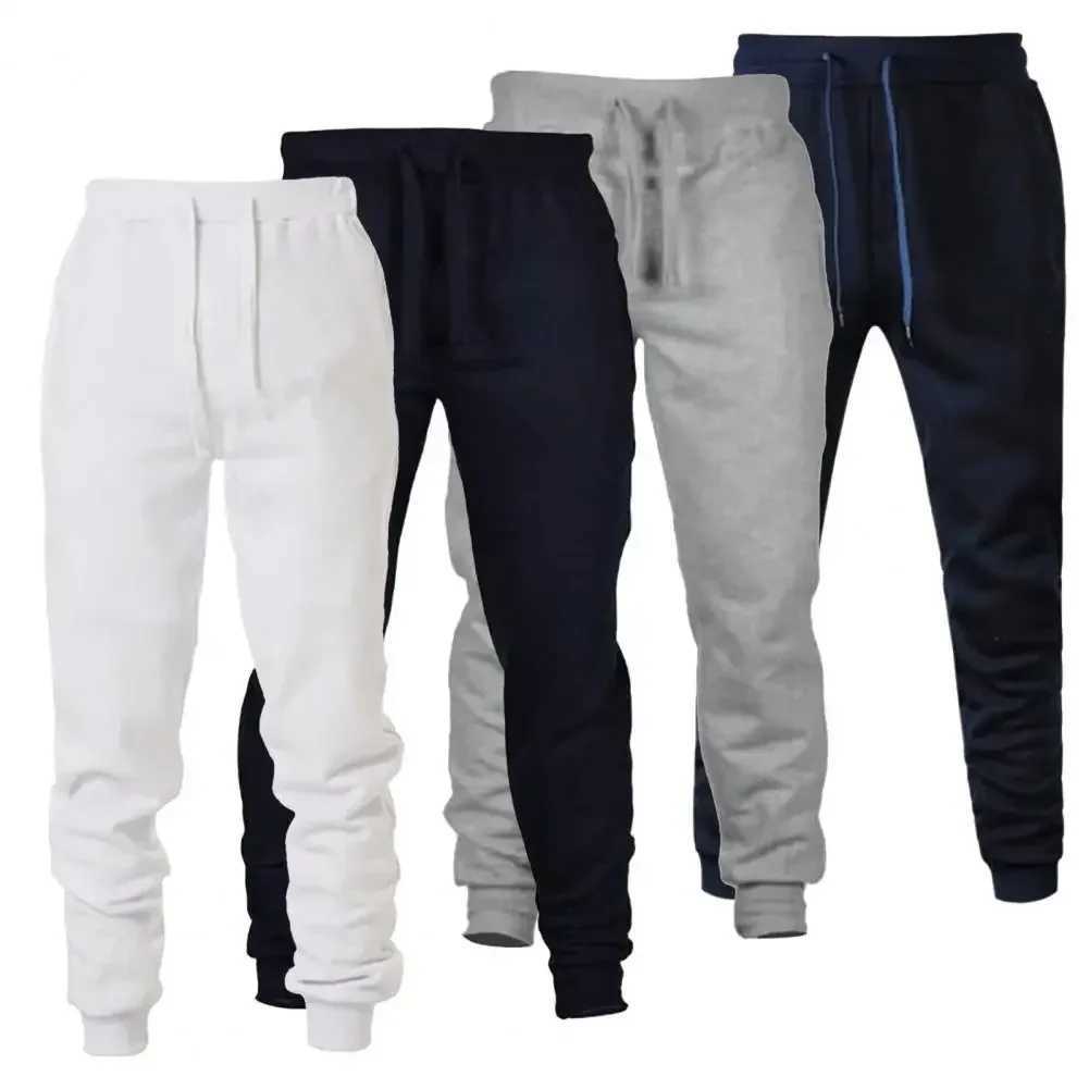 Mens Fashion Print Long Pants Autumn and Winter Fleece Casual Sweatpants Bottoms multicolour Jogging Fitness Sports TrousersX241008