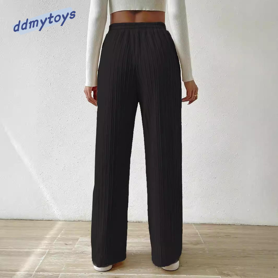 dongdumaoyi new solid color casual straight high waisted wide leg pants F1008#31