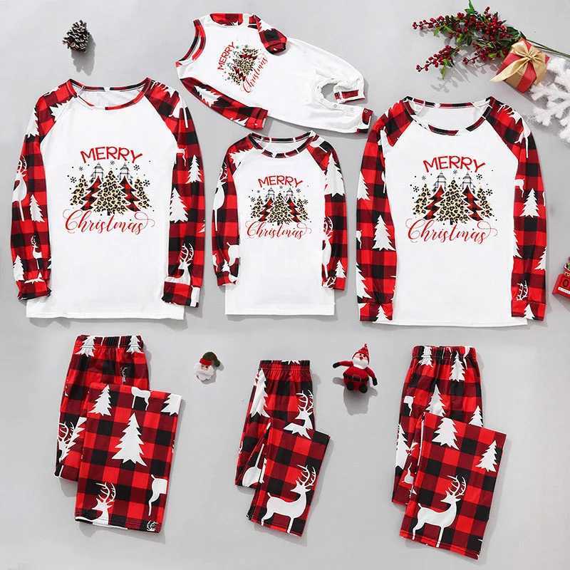 Mom Dad and I pajama set baby jumpsuit New Years girl boy mom dad costume cartoon printing Christmas family matching set W241008
