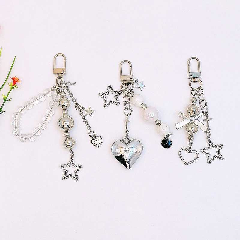 Y2K Phone Charm Bow Heart Star Keychain Pendant Kawaii Key Chain Bag Phone Chain Cute Accessory For Girls Women JewelryX241008