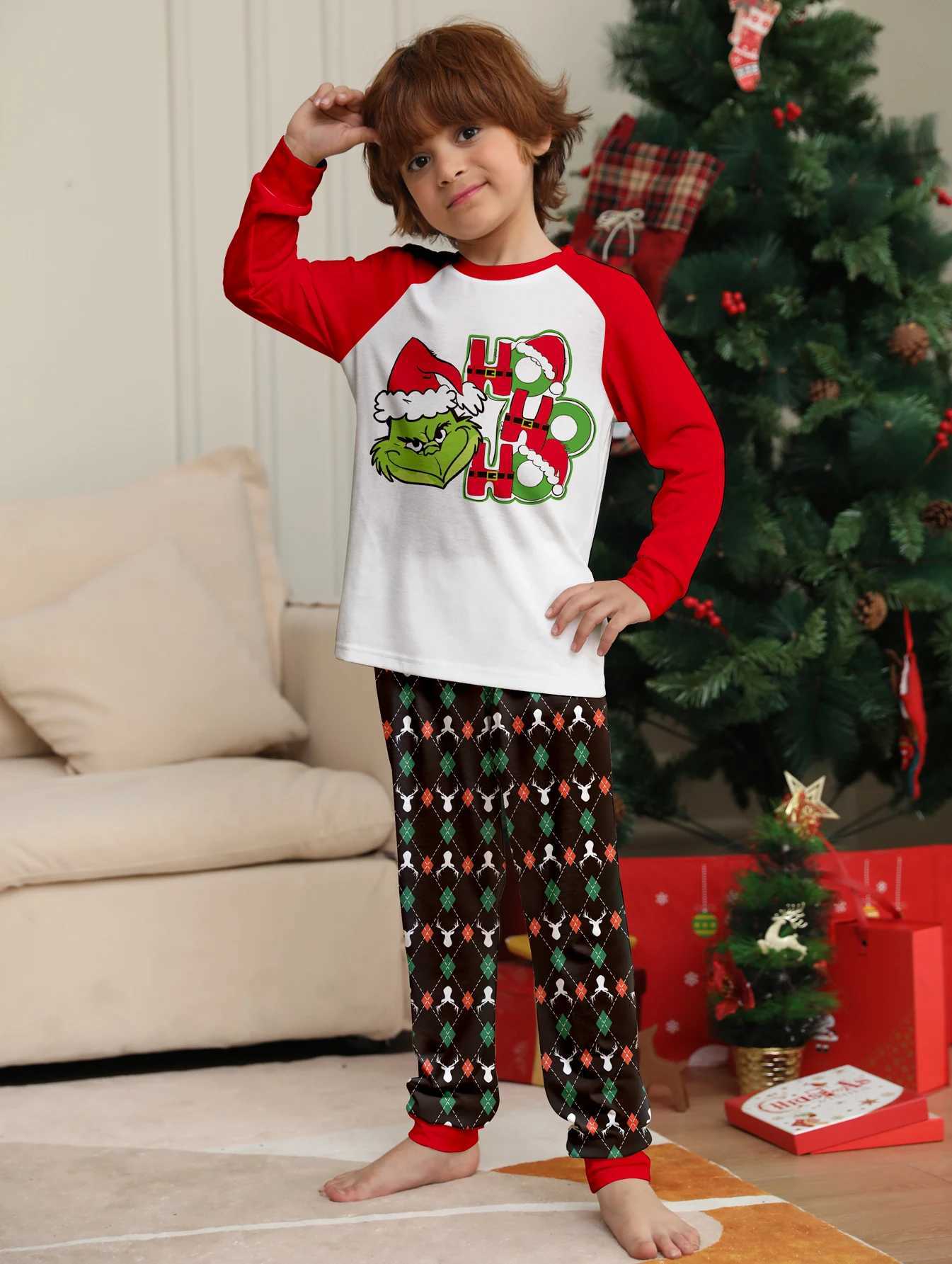 Mom Dad Child 2-piece Sleepwear Set Baby Casual Loose Sleepwear Christmas Family Appearance Sleepwear Family Matching Set W2410083
